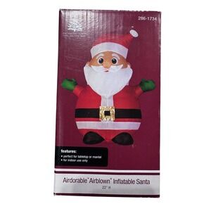 Enchanted Forest Airdorable Airblown Inflatable Santa 22" Indoor‎ Tabletop USB